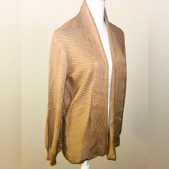 NEW 89th Madison Open Front Tan Cardigan‎ Sweater Caramel Heather Sz Medium NWT - Picture 3 of 14